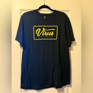 Virus Black Tee with Yellow Logo